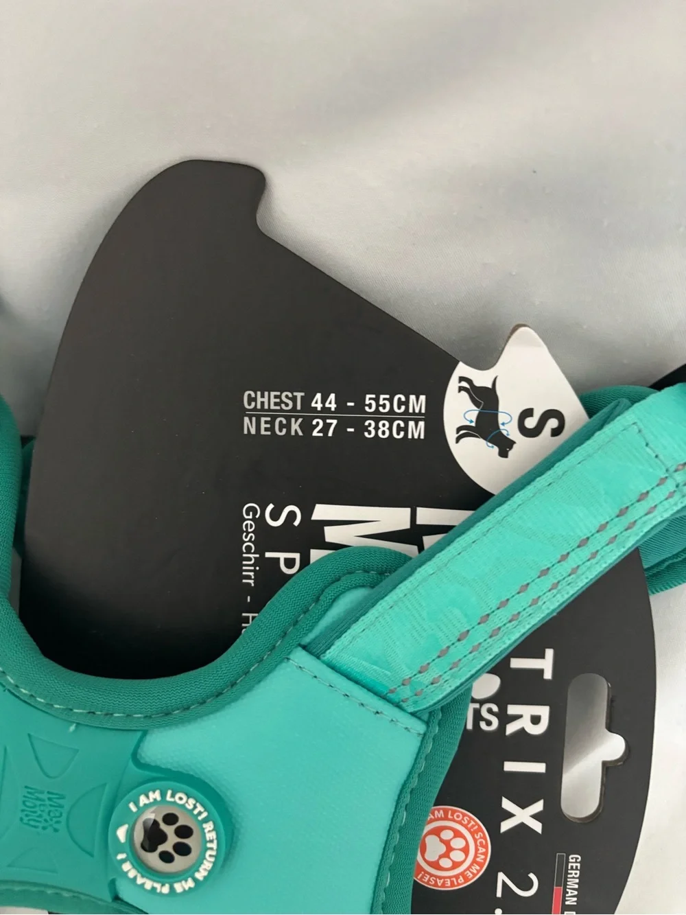 Matrix 2.0 Sport Dog Harness in Teal size S